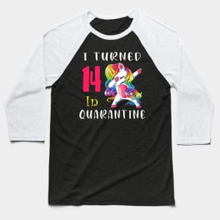 I Turned 14 in quarantine Cute Unicorn Dabbing Baseball T-Shirt